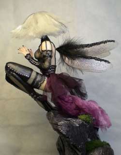 OOAK Goth Vampire Fairy, Art Doll Sculpture, Barbara Kee OAD IADR 
