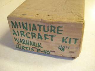MINIATURE AIRCRAFT CORP WARHAWK CUTISS P 40 F F/F MODEL AIRPLANE 
