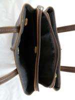 Vintage Brown Leather Liz Claiborne Handbag Purse  