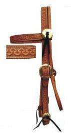 Billy Cook Running W Design 1 Headstall w/leather ties  