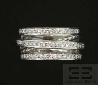 Charriol 18K White Gold Multiband Diamond Ring Size 6.75  
