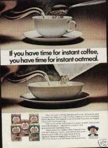 1971 Quaker Oatmeal Cup Bowl Spoon Vintage Ad  