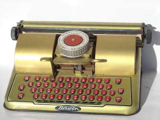 Vintage Tin Toy Berwin Gold RARE Childrens Typewriter  