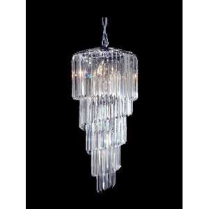   33 Inch Multicolored Waterfall Chandelier with Polished Chrome Finish