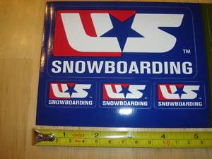 US SNOWBOARDING 4 Decals STICKERS New  