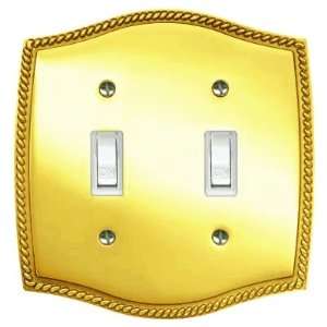 Brainerd Studio~Solid Brass~Double Toggle Switch Wall Plate~Polished 