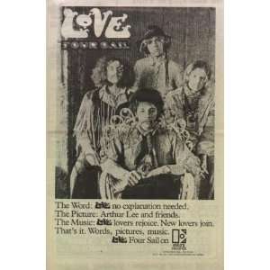 Love Arthur Lee Four Sail Original LP Promo Ad Poster  