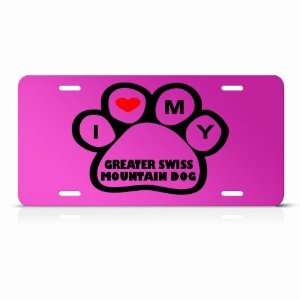 Greater Swiss Mountain Dog Dogs Dog Dogs Pink Animal License Plate 