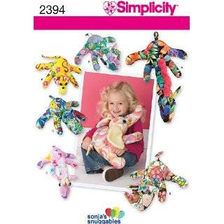 Simplicity Sewing Pattern 2394 Fleece Animal Crafts, One Size