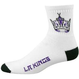  Los Angeles Kings White Team Logo Quarter Length Socks 