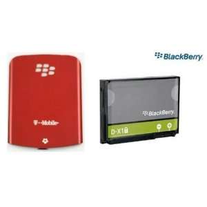  OEM Blackberry Pearl 8220 Standard Battery D X1 & Red Back 