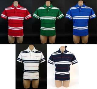 NEW NWT TOMMY HILFIGER MENS CLASSIC FIT SHORT SLEEVE STRIPED POLO 