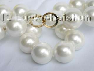 0mm round white south sea shell pearls necklace 9KT  