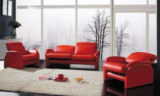 YI926 RED Italian Leather Living Room Sectional Sofa Modern  