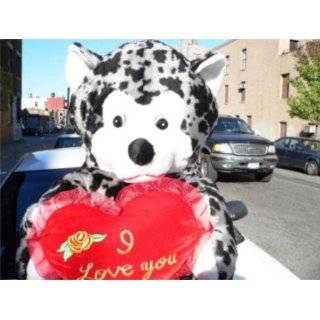 GIANT 60 TEDDY BEAR HOLDING I LOVE YOU HEART   COLOR BLACK AND GRAY 