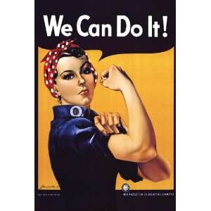 Rosie The Riveter Poster by J. Howard Miller (24.00 x 36.00)  