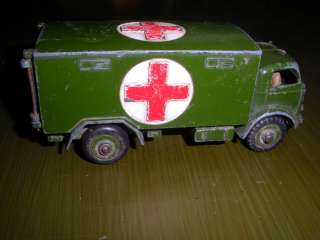 Vintage Dinky Toys Green W A Red Cross MILITARY AMBULANCE, Made In 