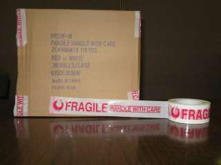 12 ROLL 2 FRAGILE HANDLE W/ CARE TAPE SHIPPING PACKING  