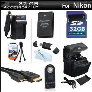 32GB Accessories Kit For Nikon 1 J1 Mirrorles Digital Camera Includes 
