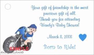 Motorcycle Biker Baby Shower Favor Tags Supplies Gifts  