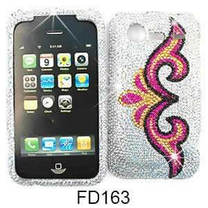   RHINESTONES PINK/YELLOW TATTOO ON WHITE Cell Phones & Accessories