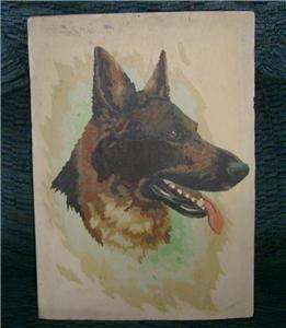 Vintage Paint By Numbers German Shepherd & Beagle  