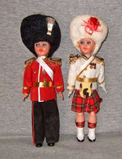 Vintage Boy & Girl Palace Guard Dolls~8~hard plastic  