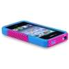 Hybrid Blue Pink Plastic Hard Case Cover+LCD Guard For iPhone 4 4G Gen 