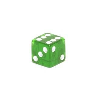 16mm d6 Green Translucent Square Edge Dice with Pips