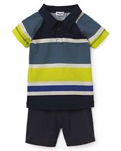 Splendid Littles Boys Block Stripe Raglan Polo & Short Set   Sizes 3 