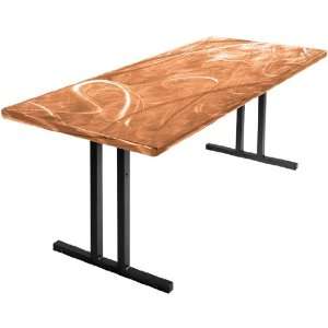   Rectangular Alulite Training Table with Swirl Top and Folding Legs