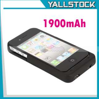 1900mAh Power Pack Battery charger Case for iPhone 4 4G  