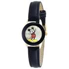 Disney Womens Mickey Mouse Black Band Black Bezel Watch MCK537