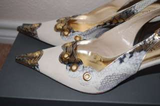 New Umberto Mancini Designer Womens Python Snake Italian Shoe Sandal 