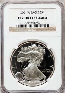 2001 W $1 Silver American Eagle Modern Bullion Coin NGC PF 70 Ultra 