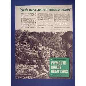   in the heart of the New Guinea Jungle. 40s Vintage Magazine Print Art