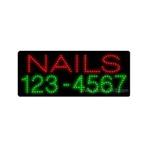  Nails Telephoneumber Outdoor LED Sign 13 x 32
