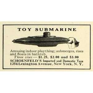 1927 Ad Schoenfeld Vintage Submarine Toy Price New York   Original 