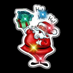  Ho Ho Ho Santa Flashing Blinking Light Up Body Lights Pins 