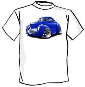 1941 Willys Hot Rod Muscle Car toon Tshirt NEW  