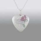   Sterling Silver and 14k Gold Heart shaped Butterfly Locket Necklace