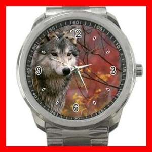Majestic Gray Wolf Wildlife Sports Metal Watch New  