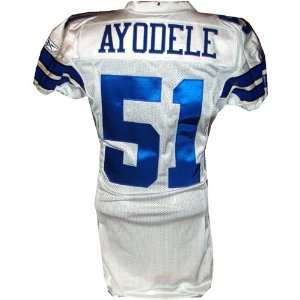  Akin Ayodele #51 Cowboys Game Issued White Jersey (Size 48 