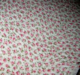   PINK ROSES Cotton REVERSIBLE to ROSEUDS Full/Queen Quilt/Shams SET~NIP