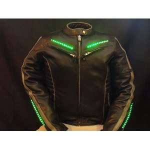  LED Motorcycle Jacket Green 