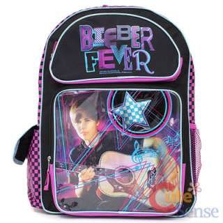   School Backpack16 Large Bag Bieber Fever Purple Checkered  