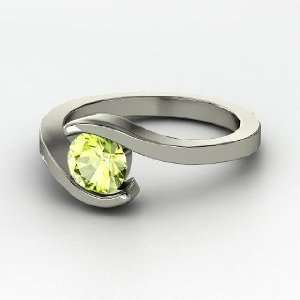  Ocean Ring, Round Peridot Sterling Silver Ring Jewelry
