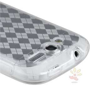  For HTC T Mobile myTouch 4G TPU Case , Clear Argyle Cell 
