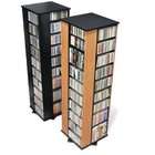 Prepac OMS 1060 Oak & Black Large 4 sided Spinning Tower