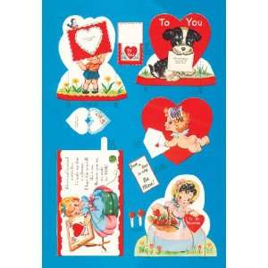  Valentine Diecuts #2 28x42 Giclee on Canvas